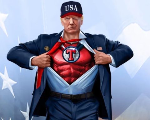 Donald Trump introduces his fourth series of non-fungible tokens, which depict him as a superhero and motorcycle.